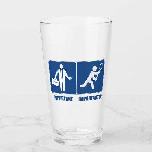 仕事は重要、ラクロスは重要 タンブラーグラス (正面)