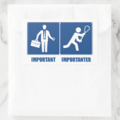 仕事は重要、ラクロスは重要 長方形シール (バッグ)