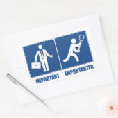 仕事は重要、ラクロスは重要 長方形シール (封筒)