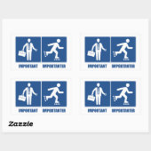 仕事は重要、ローラーブレードは重要 長方形シール (シート)