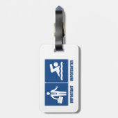仕事は重要、水泳は重要 ラゲッジタグ (裏面縦)