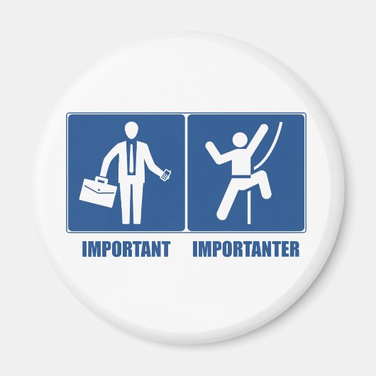 仕事は重要、登山は重要 マグネット (正面)