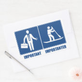 仕事は重要、立ち上がったパドルは重要 長方形シール (封筒)