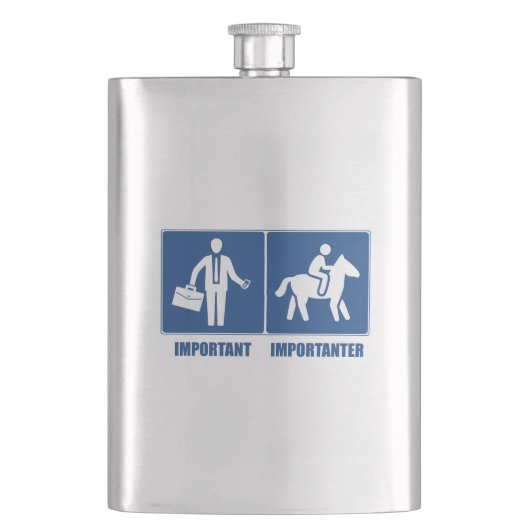 仕事は重要、馬は重要 フラスク (正面)