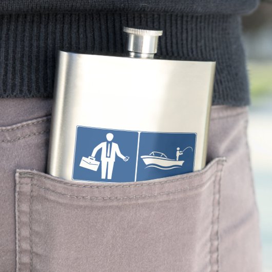 仕事は重要、魚釣りは重要 フラスク (インサイチュ)