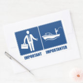 仕事は重要、魚釣りは重要 長方形シール (封筒)