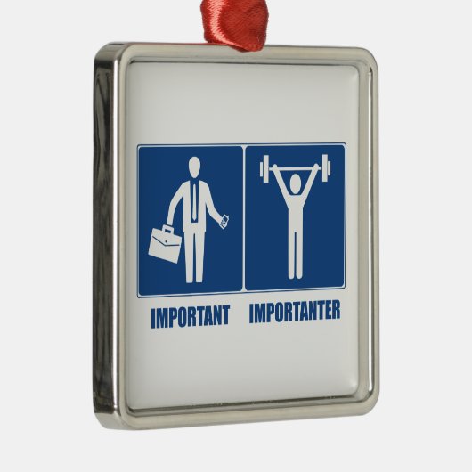 仕事は重量挙げが重要だ メタルオーナメント (右)