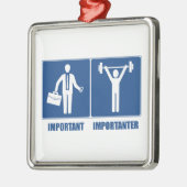 仕事は重量挙げが重要だ メタルオーナメント (左)