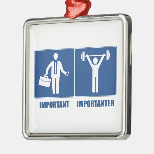 仕事は重量挙げが重要だ メタルオーナメント (左)