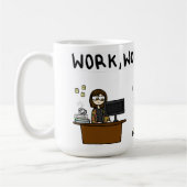 仕事は、解決し、冷えます コーヒーマグカップ (左)
