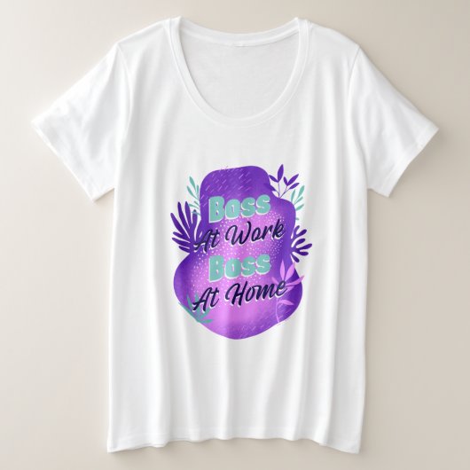 仕事も家庭もボス! ワーキングマムTシャツ プラスサイズTシャツ (デザイン正面)