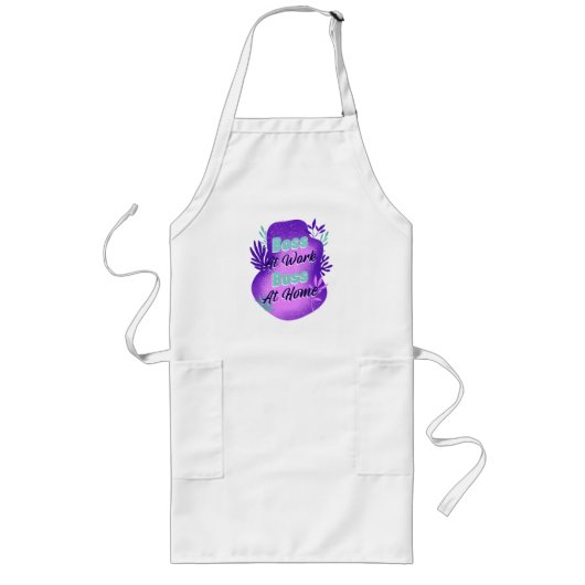 仕事も家庭もボス! ワーキングマムTシャツ ロングエプロン (正面)