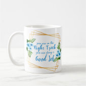 仕事やる気を起こさせるの感動的引用文 コーヒーマグカップ (左)