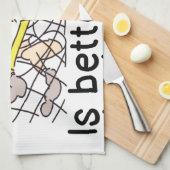 仕事よりよいテニスコートの最も悪い日- キッチンタオル (四つ折り)