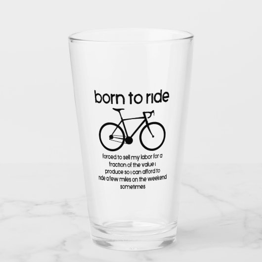 仕事を生まれ余儀なくされた自転車に乗る タンブラーグラス (正面)