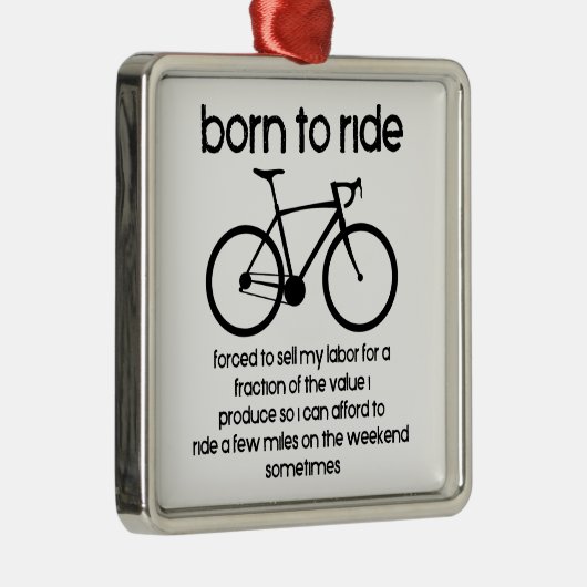 仕事を生まれ余儀なくされた自転車に乗る メタルオーナメント (右)