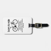 仕事を生まれ余儀なくされた自転車に乗る ラゲッジタグ (正面横)