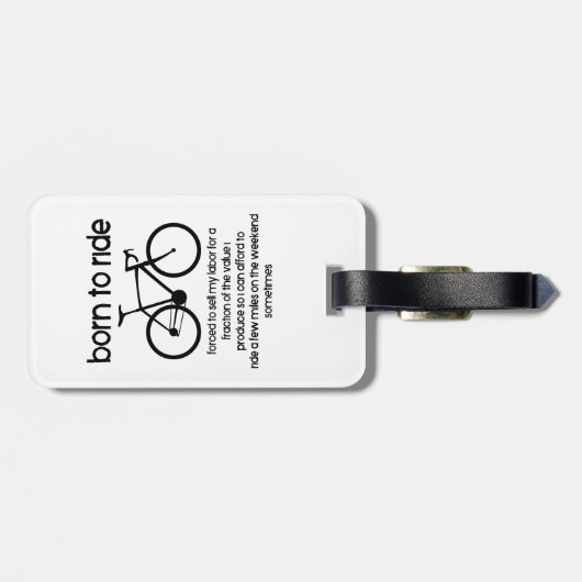 仕事を生まれ余儀なくされた自転車に乗る ラゲッジタグ (裏面横)