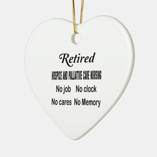 仕事を看護しない退職したなホスピスおよび一時しのぎの心配 セラミックオーナメント (左)