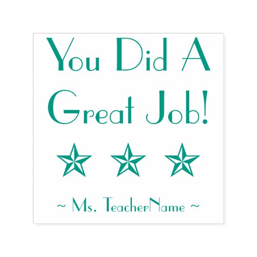 「仕事を素晴らしやった!」 +カスタム先生名 セルフインキングスタンプ (デザイン)