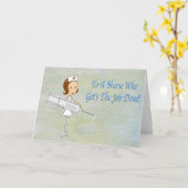 仕事を終えたナース カード (黄色い花)