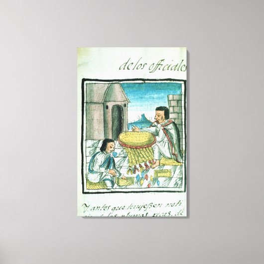 仕事アステカで職人を羽毛にする キャンバスプリント (正面)