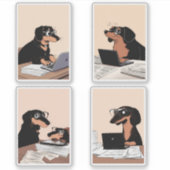 仕事中のビジネス・ドッグ シール (正面)