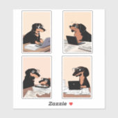 仕事中のビジネス・ドッグ シール (シート)