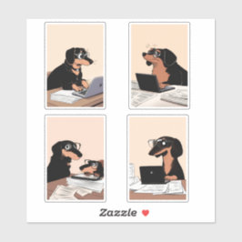 仕事中のビジネス・ドッグ シール