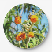 仕事中のミツバチ ペーパープレート (正面)