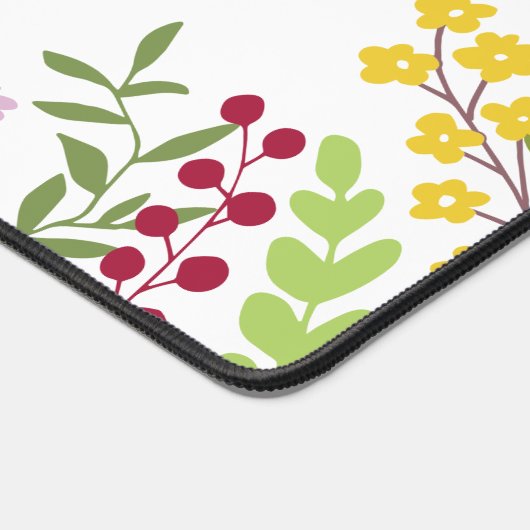 仕事中のモダンフローラパーソナライズされた デスクマット (コーナー)