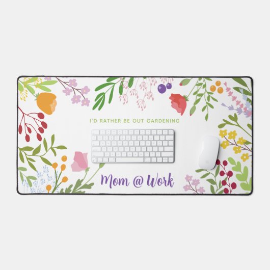 仕事中のモダンフローラパーソナライズされた デスクマット (キーボード&マウス)