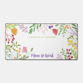 仕事中のモダンフローラパーソナライズされた デスクマット (正面)