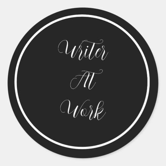 仕事中の作家 ラウンドシール (正面)