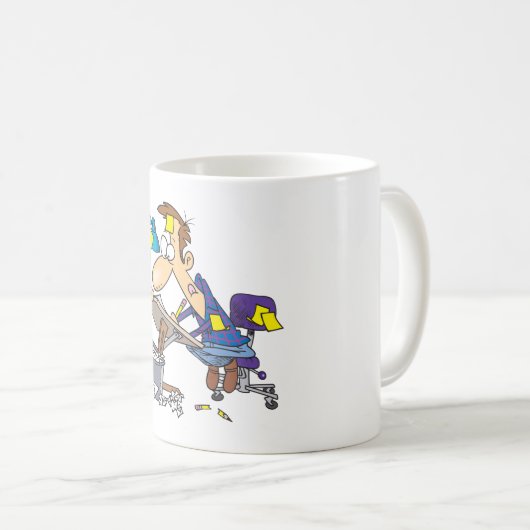 仕事中の漫画家 コーヒーマグカップ (正面右)