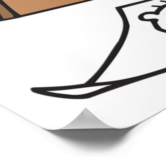 仕事中の漫画家 ポスター (角)