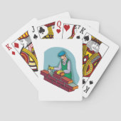 仕事中の煉瓦 トランプ (裏面)