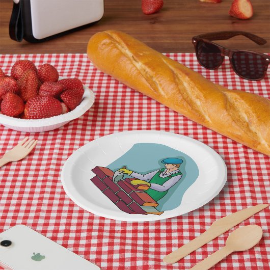 仕事中の煉瓦 ペーパープレート