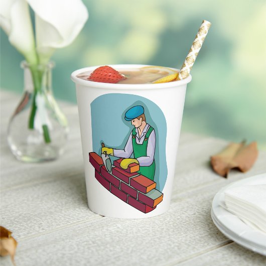 仕事中の煉瓦 紙コップ