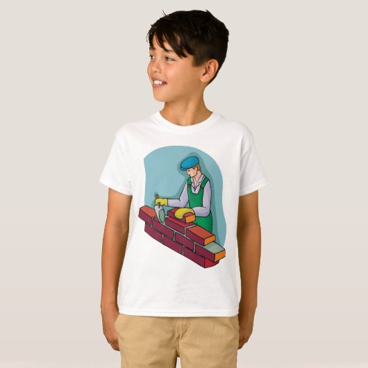 仕事中の煉瓦 Tシャツ (正面フル)