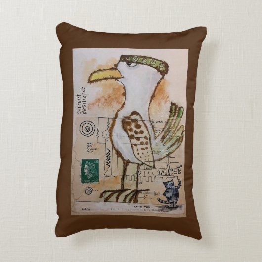 仕事中の猫 アクセントクッション (裏面(縦))