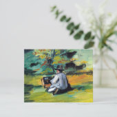 「仕事中の画家」ポール・セザンヌによる、ヴィンテージ ファインアート (スタンド正面)