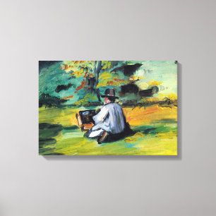 「仕事中の画家」ポール・セザンヌ、ヴィンテージ ファインアート キャンバスプリント