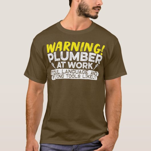 仕事中の配管工 Tシャツ (正面)