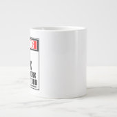 仕事中警告のフライ調理師懸命が邪魔にならない ジャンボコーヒーマグカップ (正面)