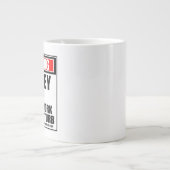 仕事中警告のホッケーファン懸命が邪魔にならない ジャンボコーヒーマグカップ (正面)