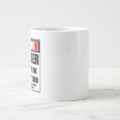 仕事中警告の震える懸命が邪魔にならない ジャンボコーヒーマグカップ (正面)