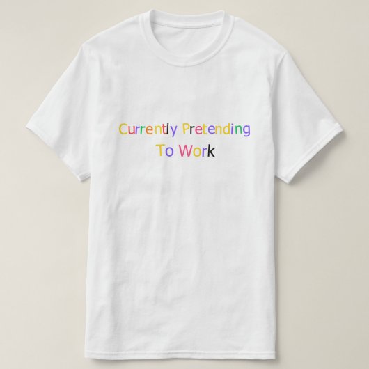 仕事中(仮) ユーモアあふれる サラリーマン向け Tシャツ (デザイン正面)