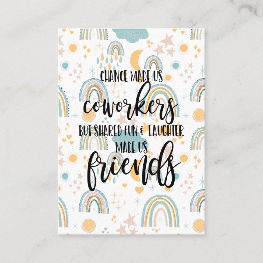 仕事仲間の友人の贈り物仕事BFF、友情 名刺 (正面)