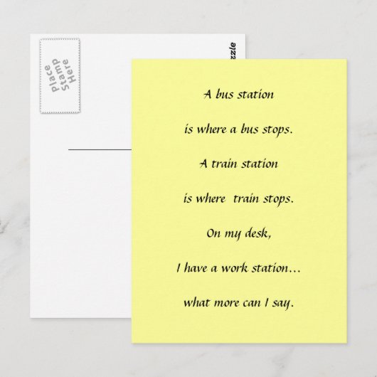 仕事停止 ポストカード (正面/裏面)